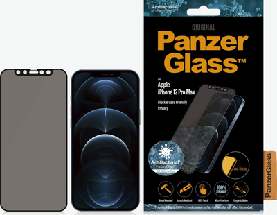 Xham mbrojtës PanzerGlass për iPhone 12 Pro Max Privacy Black