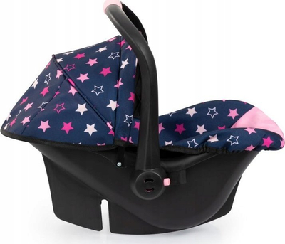 Sedilje kukulle Bayer Design Deluxe Car Seat, 46 cm, me kapak dielli, blu-rozë