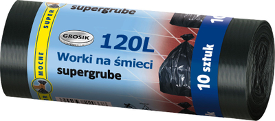 Qese mbeturinash Sarantis, 120L, 10 copë, të zeza
