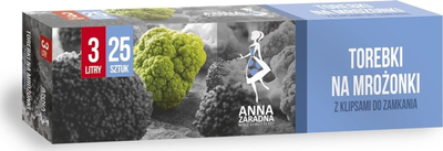 Qese ngrirjeje Anna Zaradna Freezer Bags, 3L, 25 copë, blu