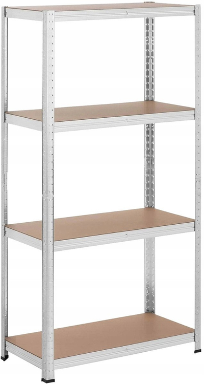 Raft metalik për depo, 150x75x30cm, çelik i galvanizum, ngjyrë argjendtë
