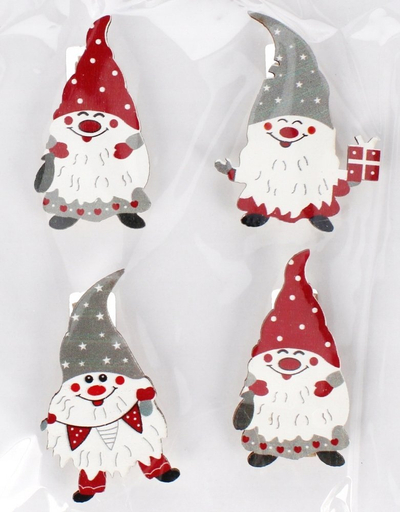 Ornamente për zbukurim Krishtlindjesh Craft with Fun 521577, set me 4 copë, me Santa Claus