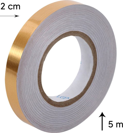 Shirit dekorativ vetëngjitës AG543H, 2cm x 50m, ngjyrë ari metalik