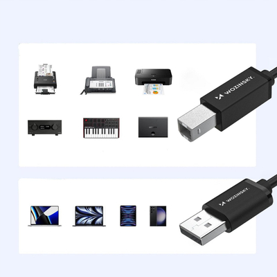 Kabllo USB Wozinsky WKDDY4S, USB-B me USB-A, 1m, 480Mb/s, e zezë