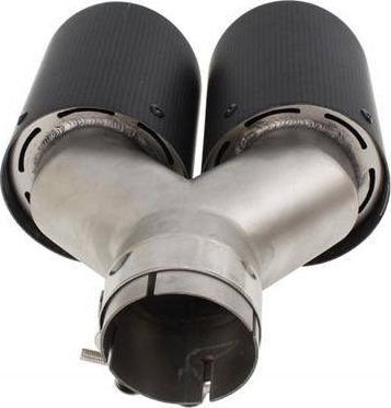 Maje marmite MTuning Double Muffler Tip 2x101mm, hyrje 63mm, karbon, e zezë