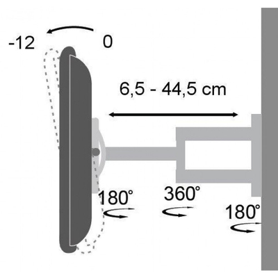 Mbajtëse muri për TV 19"-37", 25 kg, e zezë