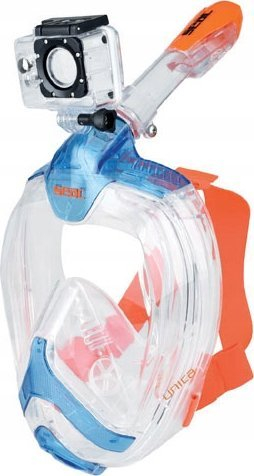 Maskë snorkeling për kalamaj Seacsub Libera Junior, fytyrë e plotë, mbi 10 vjeç, transparente