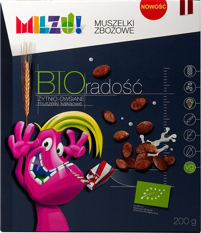 Житарици за појадок Milzu Joy, 'рж и овес, со какао, БИО 200g