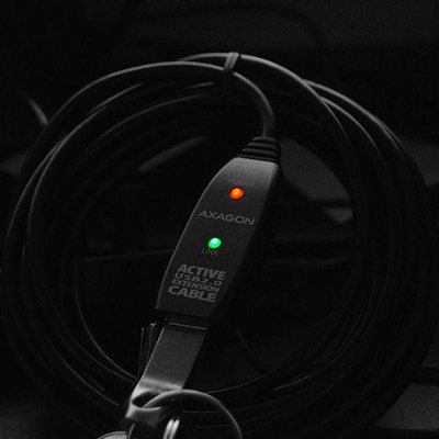 Кабел USB Axagon ADR205, USB-A во USB-A, 5 m, црн
