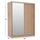Garderobë HM WARDROBE 2-DOOR, dyer rrëshqitëse, pasqyrë, sonoma oak