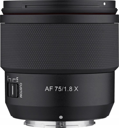 Objektiv Samyang AF 75mm f/1.8 për Fuji X, me autofokus, ngjyrë e zezë
