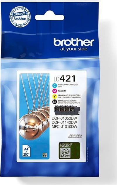 Сет мастило Brother LC421VAL, 4 кертриџи, стандарден принос, повеќебојни