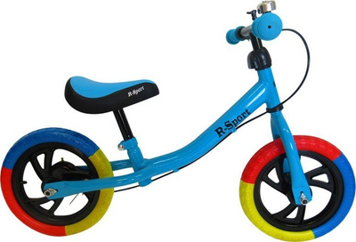 Biçikletë ekuilibri R-Sport R6, 12\", me fren dore, me zile, blu me shumë ngjyra