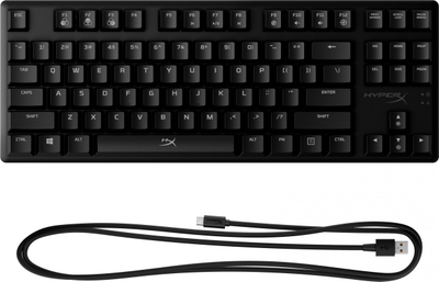 Tastierë mekanike HyperX Alloy Origins Core, për lojra, me drita RGB, HX Blue, QWERTY US, e zezë