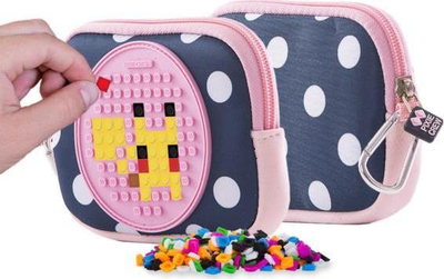 Etui universal PIXIE CREW, silikon edhe neopren, blu me pika të bardha