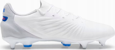 Këpucë futbolli Puma KING Match MxSG 107875-02, për bar natyral, me vida, të bardha