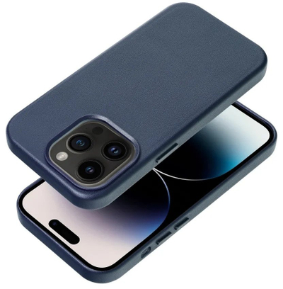 Kapotë telefoni për Samsung S25 Plus, lëkurë, MagSafe, blu