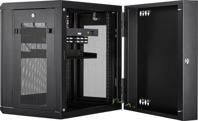 Kabinet rrjeti StarTech 4 Post 12U, për mur, me raft 1U, ngjyrë e zezë