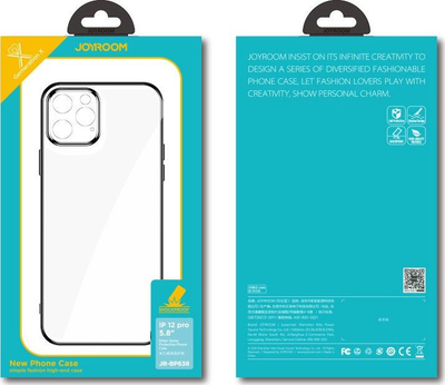 Kapak telefoni Joyroom New Beauty JR-BP741 për iPhone 12 mini, shumë i hollë, i tejdukshëm, me kornizë metalike, i zi