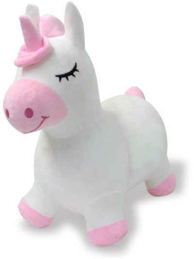 Lodër kërcimi Jamara Bouncing Animal Unicorn, me mbulesë pelushi, me pompë ajri, shumëngjyrëshe