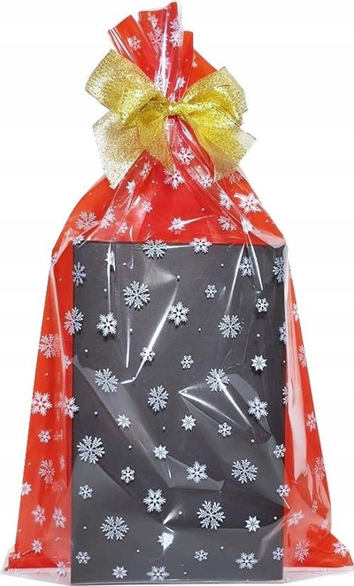 Qese dhuratash Christmas Bag Frozen, 25x40cm, celofan i tejdukshëm, me borë