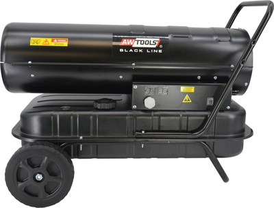 Ngrohës me vaj AWTools Black Line, 50KW, me termostat, i zi
