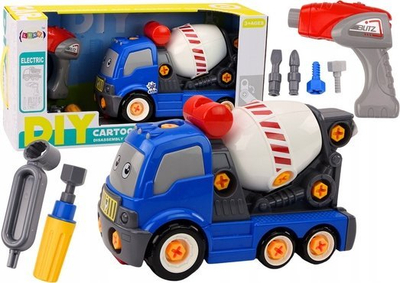 Лодка камион мешалка за бетон „Цртан филм“, DIY монтажен, сина