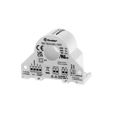 Transduktor energjie Finder 6M.TB.9.024.1200, 100A 800V AC, Modbus RS485