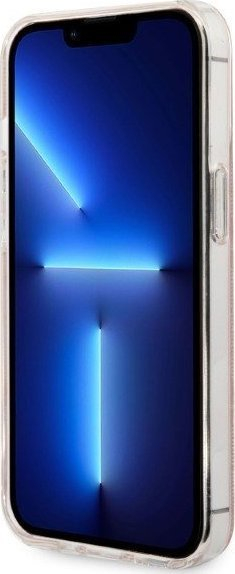 Set karikues me futrollë Guess GUBPP13XH4EACSP për iPhone 13 Pro Max, MagSafe, koleksioni 4G Print, rozë
