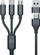 Kabllo USB 3MK Hyper Cable 3in1, 1.5 m, USB-A USB-C në USB-C microUSB Lightning, e zezë