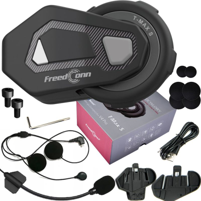 Interkom moto FreedConn T Max S V4 Pro, Bluetooth 5.1, deri 6 përdorues, i zi