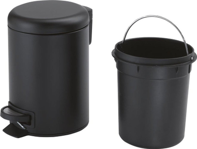 Kosh mbeturinash Gedy Potty Softclose, 3L, çelik inox, e zezë mat