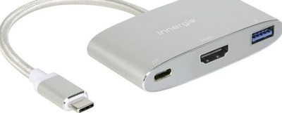 USB-C док станица Innergie 3082186000, приклучна станица за лаптоп, сива