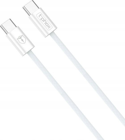 Kabllo USB T-Phox CC15 Series, USB C në USB C, 60W 3A, 1m, e bardhë