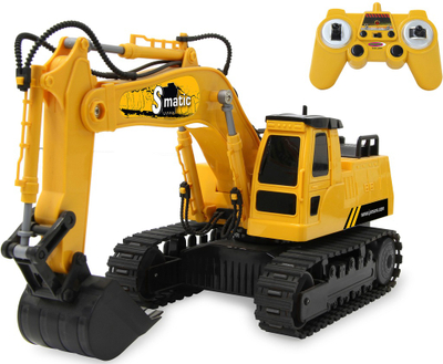 Eskavator lodër me komandë në dorë Jamara S-Matic, RC 2.4GHz, me zinxhirë gome, i verdhë