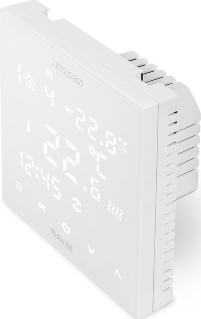 Termostat javor për mur Auraton Pictor DS, me prekje, 230V, i bardhë