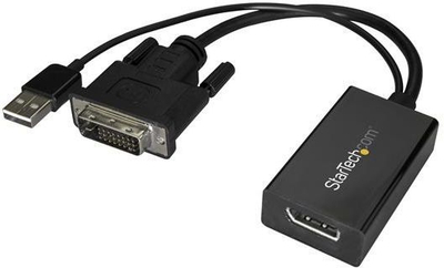 Përshtatës AV StarTech DVI-D - DisplayPort + USB-A, i zi