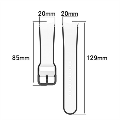 Rrip silikoni 4wrist për Samsung Galaxy Watch 20 mm, i zi/bardhë