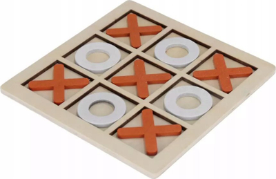 Lojë tavoline Mega Creative Noughts and Crosses Wood, 14x14 cm, dru natyral