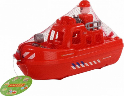 Anije lodër Polesie Fire Boat Patrol, plastike 31cm, për ujë, e kuqe