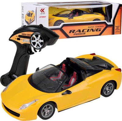 Makine lodër me telekomandë Racing Power RC0606, 2.4GHz, kabrio sportiv, e verdhë