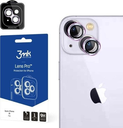Mbrojtës kamerë 3MK Lens Protection Pro për iPhone 15 6.1", me kornizë montimi, rozë