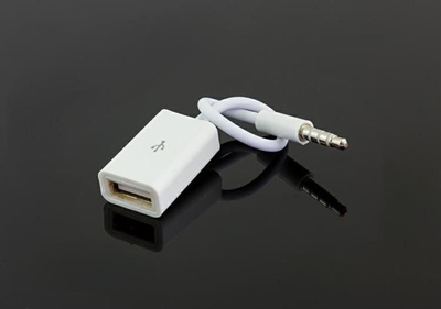 Adapter audio USB në 3.5mm, 4-pin, 14.5cm, i bardhë