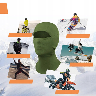Balaklavë për ski Rockbros Qunature 13230023014, madhësia M, e gjelbër
