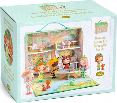 Set lodrash Djeco Tinyly Sylvia and Fox, shpi-valixhe kartoni, për kalamaj 4-9 vjeç, shumëngjyrësh