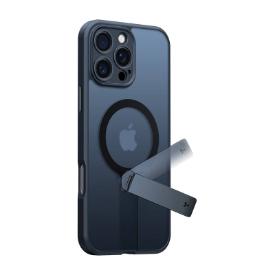 Këllëf telefoni Torras Pstand Spin për iPhone 16 Pro Max, me stand rrotullues, mbrojtës kundër goditjeve, i zi