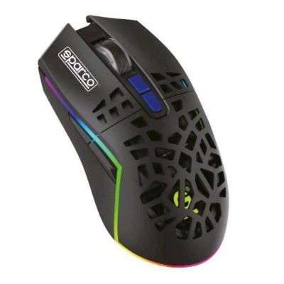 Mouse wireless Celly Clutch Sparco Line, ergonomik, me drita RGB, i zi