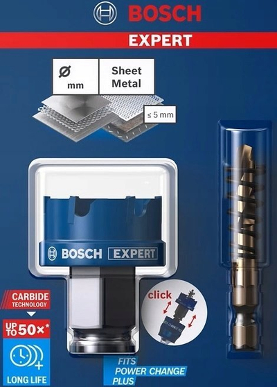 Sharrë rrethore për hekur Bosch Expert Power Change Carbide 32mm, për fletë metal