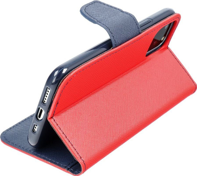 Këllëf libri Fancy për Samsung Galaxy A34, lëkurë eko, me magnet, i kuq me navy blue