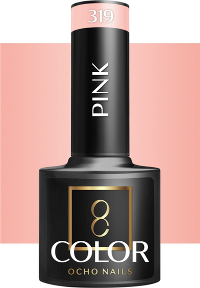 Lak xhel hibrid Ocho Nails Color Pink 319, 5 g, rozë e butë